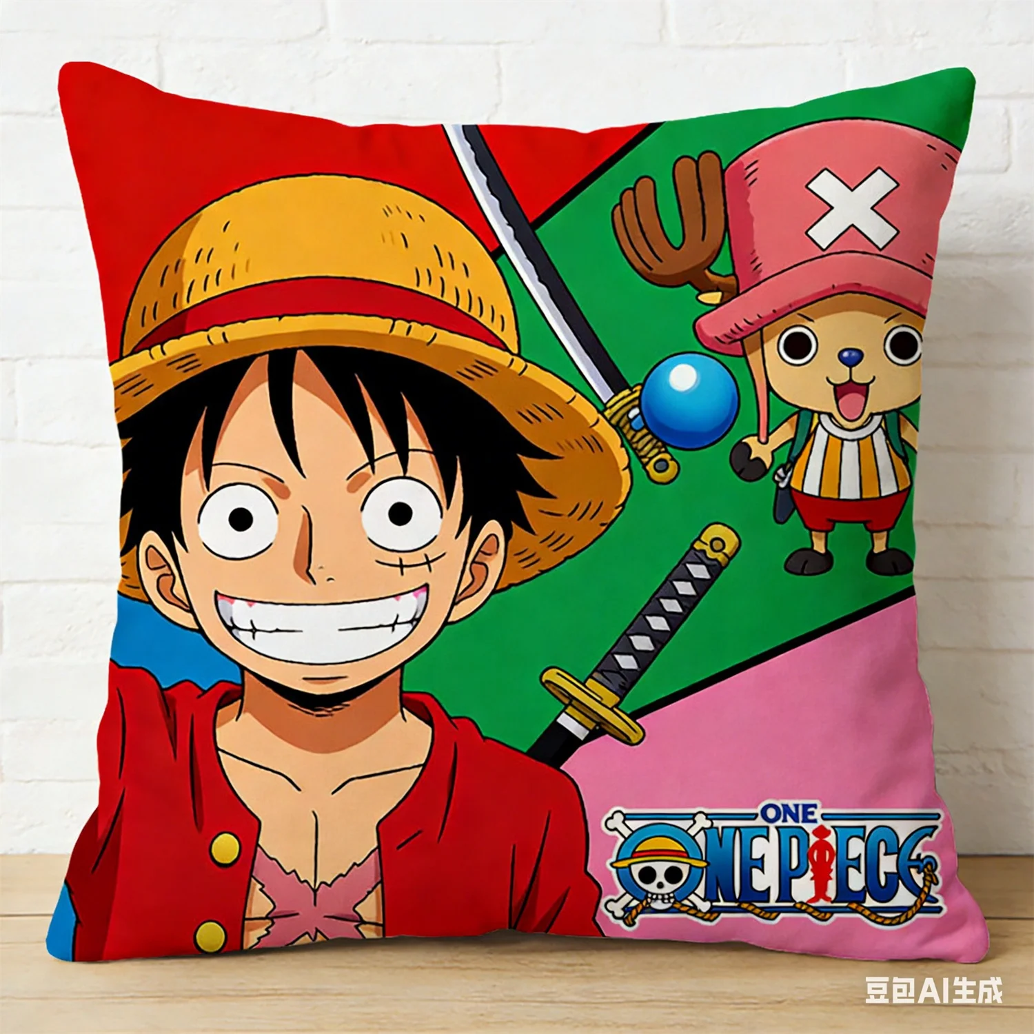One Piece Monkey D Luffy Pillow Cover Anime Decorative Square Pillowcase for Bedroom Living Room Sofa Car Home Decor - view 2