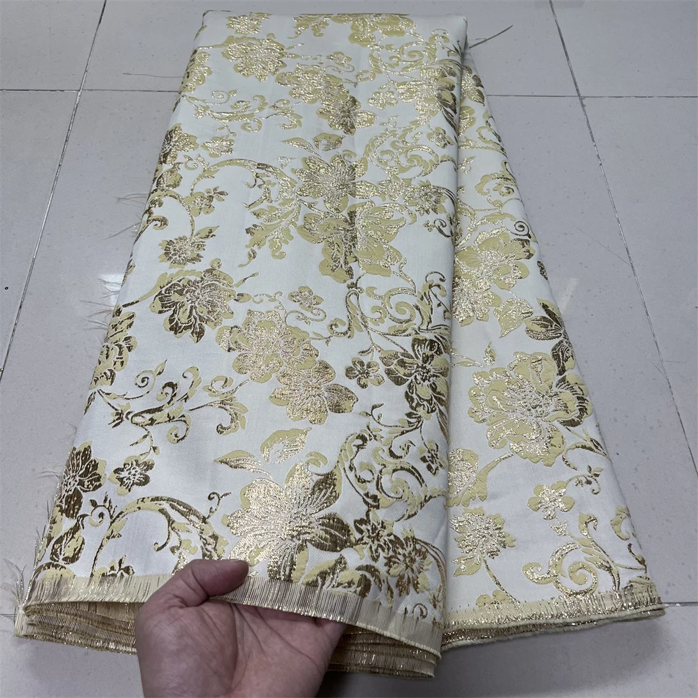 

African Nigerian High-Quality Tulle 2025 Lace Fabric Organza Embroidery for Party Gown Jacquard Wedding Dress 5Yard YXZ189