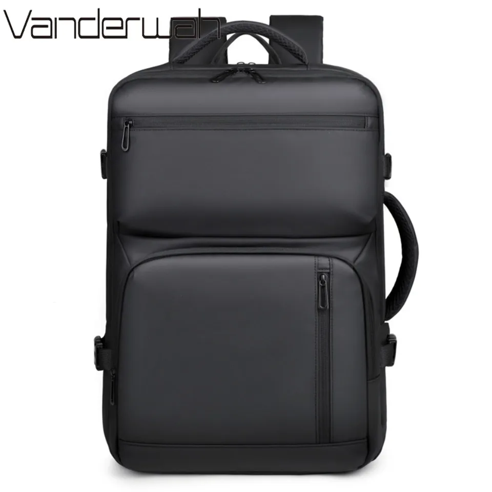 Fashion Large Capacity Solid Color Business Backpack Office Workers Versatile Multi Compartment Water-Repellent Travel Backpack