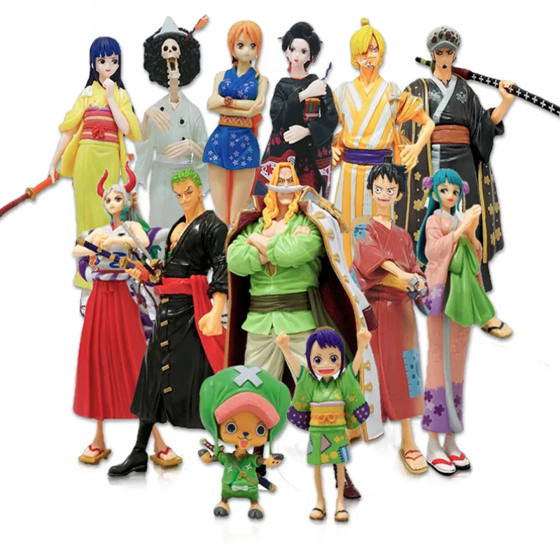 Neue einteilige Figur Bach Gesetz Ruffy Zoro Sanji Nami Robin Usopp Kimono DXF cool stehend Anime PVC Modell Puppen Spielzeug Kinder Geschenk