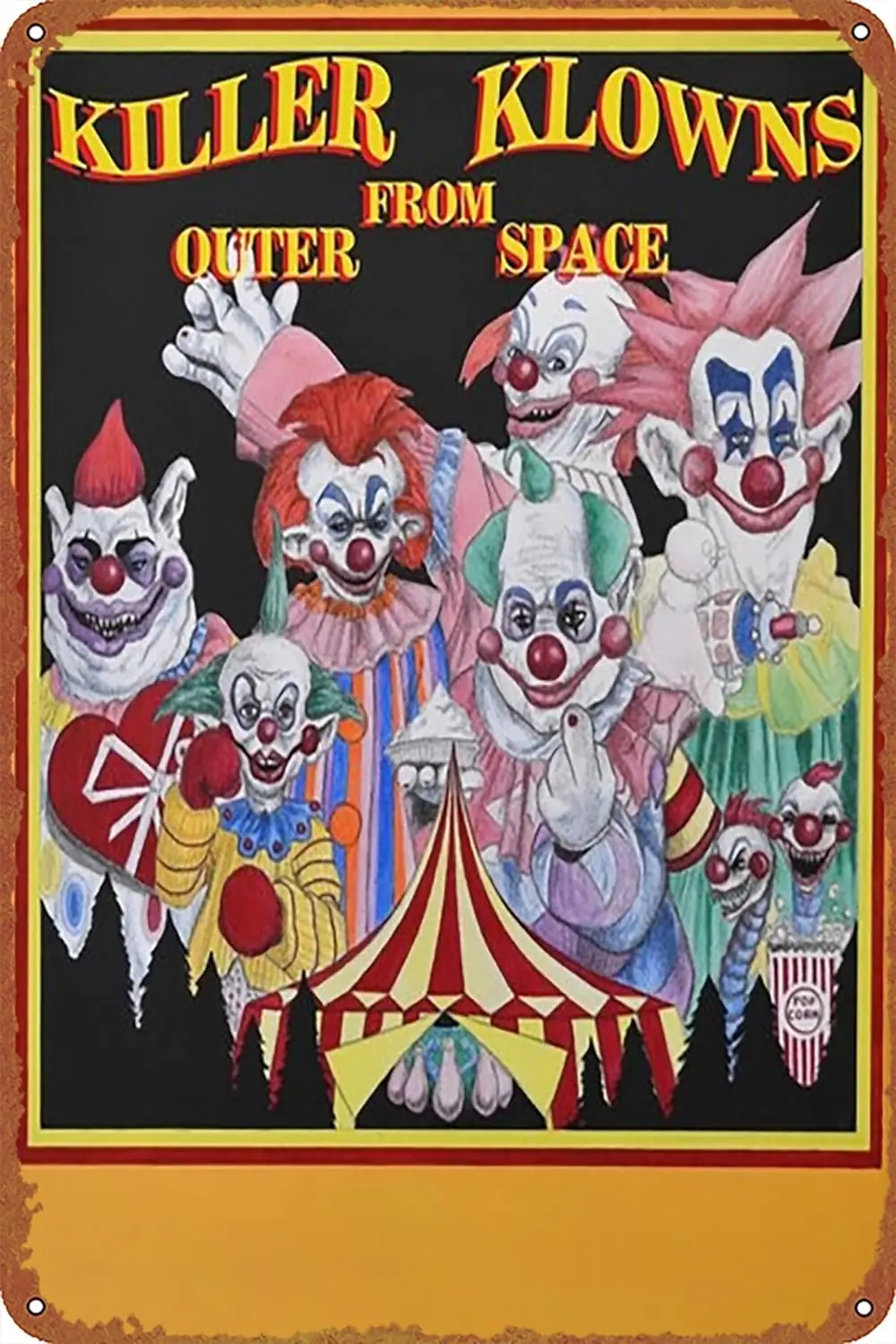 Killer Klowns from Outer Space! Movie Poster Retro Metal Sign Vintage Tin Sign for Cafe Bar Home Wall Decor 12 X 8 inch sig sign
