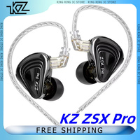 KZ ZSX Pro Wired Hifi Earphones In Ear 12 Unit 5BA+1DD Hybrid Drive Music Earbuds Game Headsets Customized Monitor Headphones