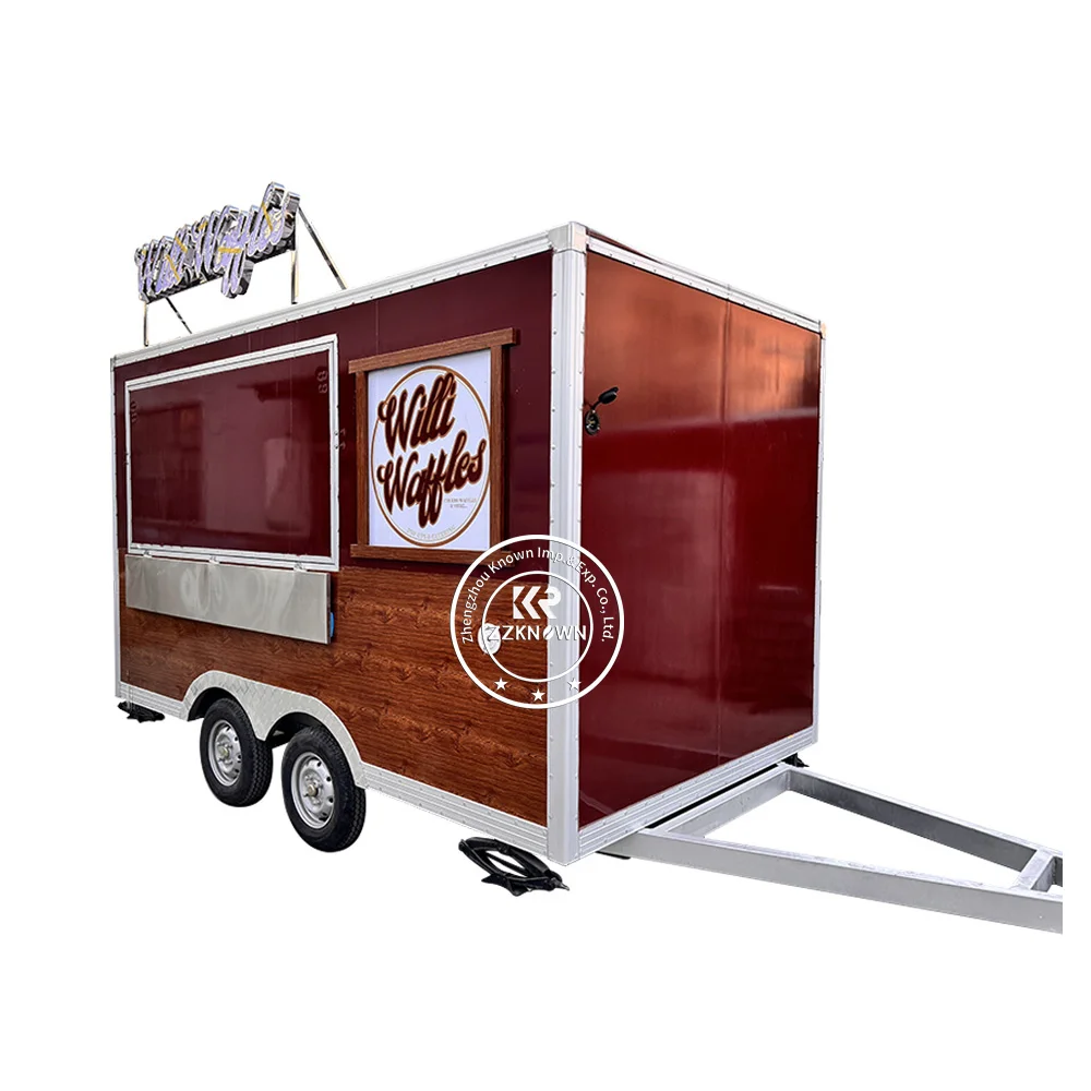 Mobile Food Truck Food Trailer Kitchen Bakery Fruit Service Cart with Exhaust Fan With CE and DOT