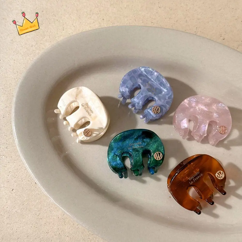 

Fashion Acetic Acid Acetate Hair Claw Candy Color Headdress Letter Hair Clip Grab Clip Cute Hairpin Female