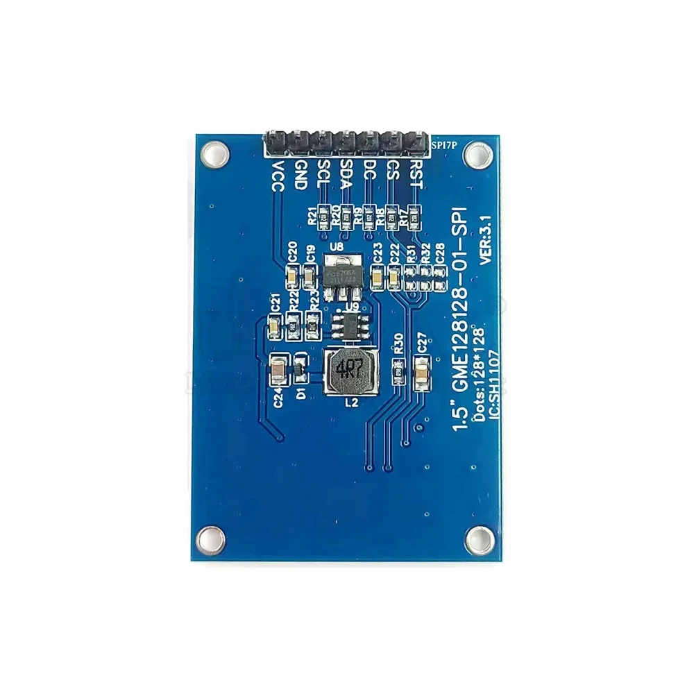 Módulo de pantalla OLED de 1,5 pulgadas SPI 7 pines 128*128 COG SH1107 unidad pantalla LCD blanca bajo consumo de energía 3,3 V-5V