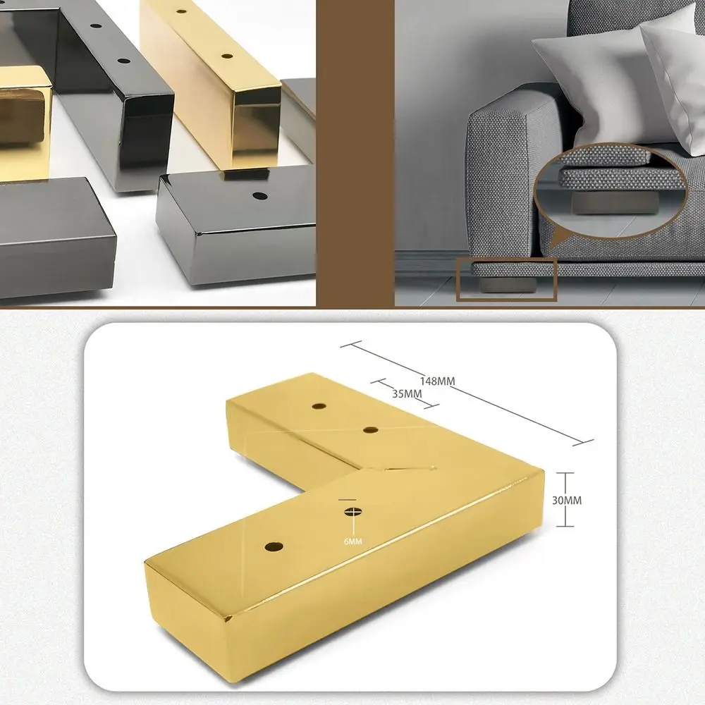 Replacement Stainless Steel Furniture Leg Enhance Stability L-Shape Sofa Legs Anti-slip Load Bearing Chair Stand