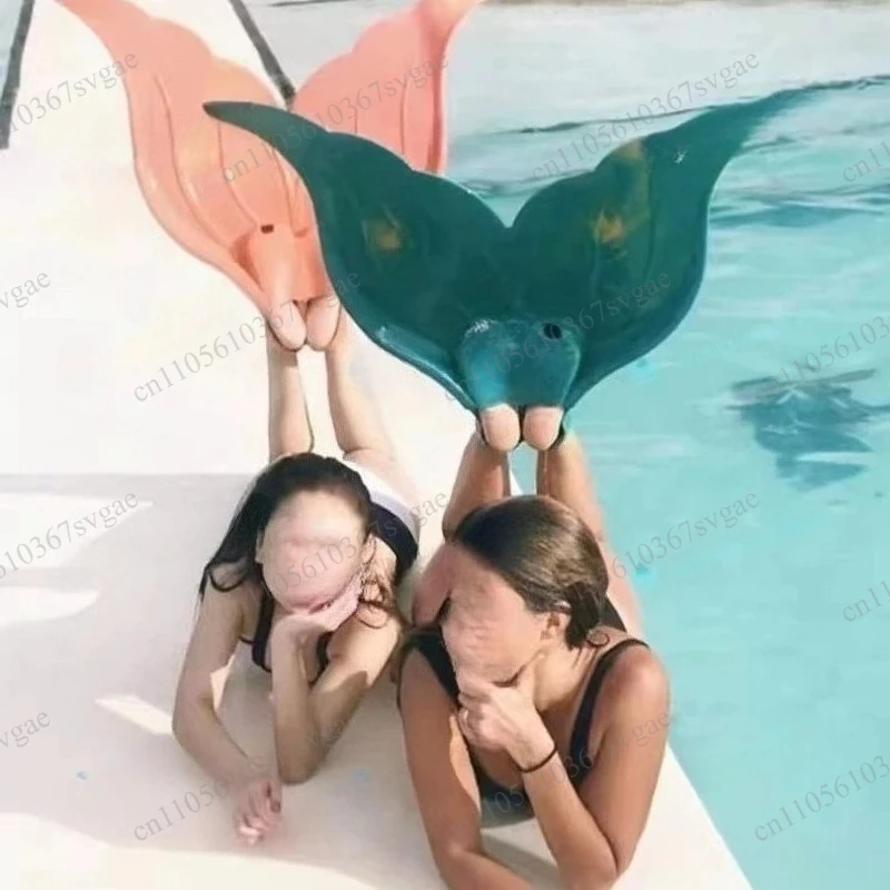 Adult Swimming Training Monofin, Soft Rubber Diving Fins for Snorkeling Freediving Spearfishing