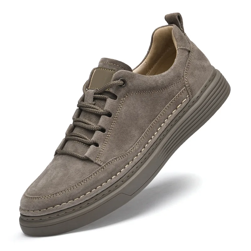 

Мужская обувь из свиной кожи для отдыха, прогулочная обувь на шнуровке большого размера для парней