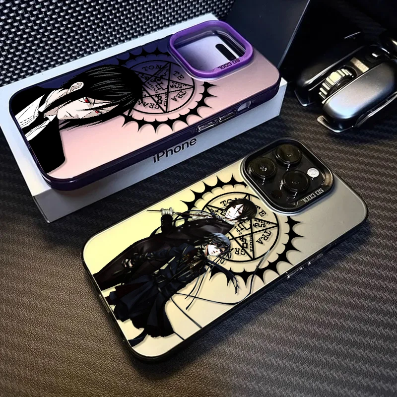 Black Butler Michaelis For iPhone 15 14 13 12 11 Pro Max XS Max X XR 7 8 Plus 6S Fashion Colorful Silver Phone Case