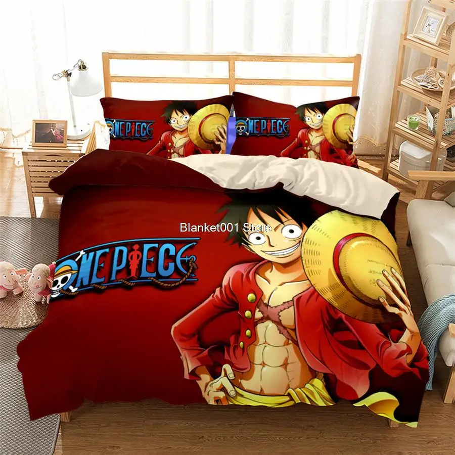 ONE Piece Japan Anime Game Summer Bed Pillowcases Quilt Duvet Cover Set Single Queen King 3D Photo Bedding Set