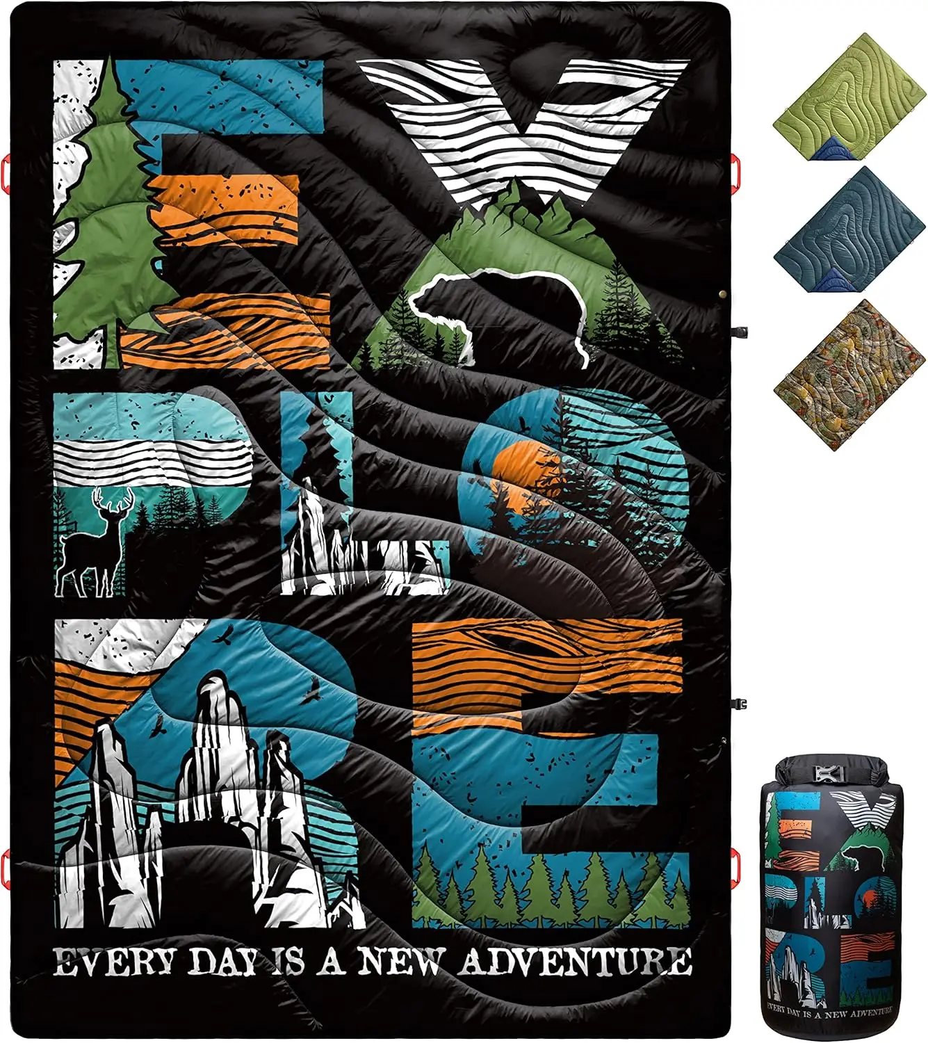 

Складное туристическое одеяло: водонепроницаемое, легкое и компактное для путешествий, пикников, стадионов | 55x79 дюймов