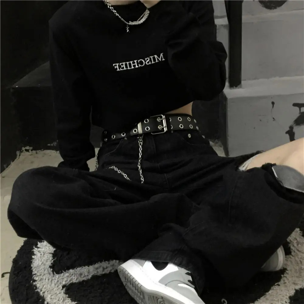 Damengürtel Trend Doppelringgürtel Doppelloch Öse Tülle Lederschnalle Punk Pin Gürtel Freizeitkleid Jeans Gothic Bund – Detail 10