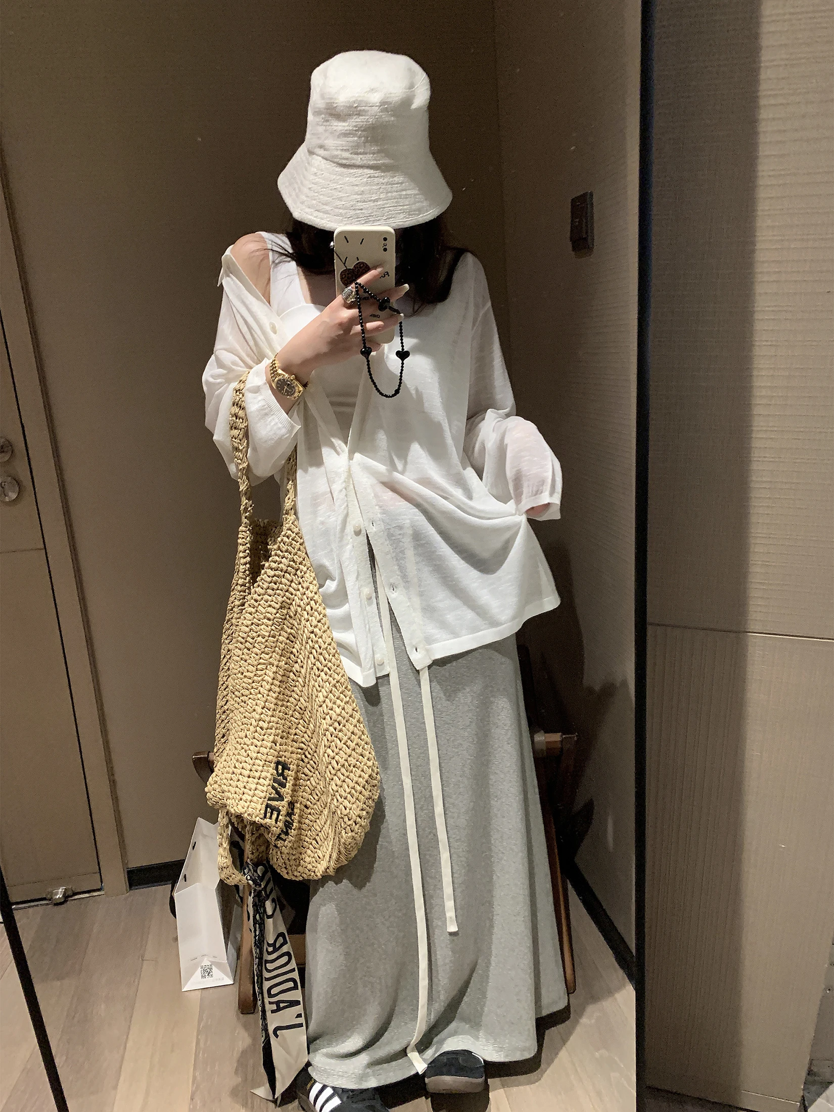 ay Dstring A-Linie Rock Damen Hohe Taille Lose Abnehmen Lazy Sle Drapey Einfacher f-langer Rock für den Frühherbst