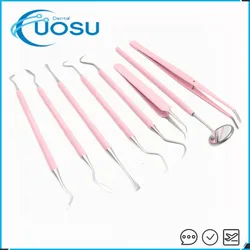 1PCS Pink Stainless Steel Dental Mirror Dental Kit For Woman Oral Care