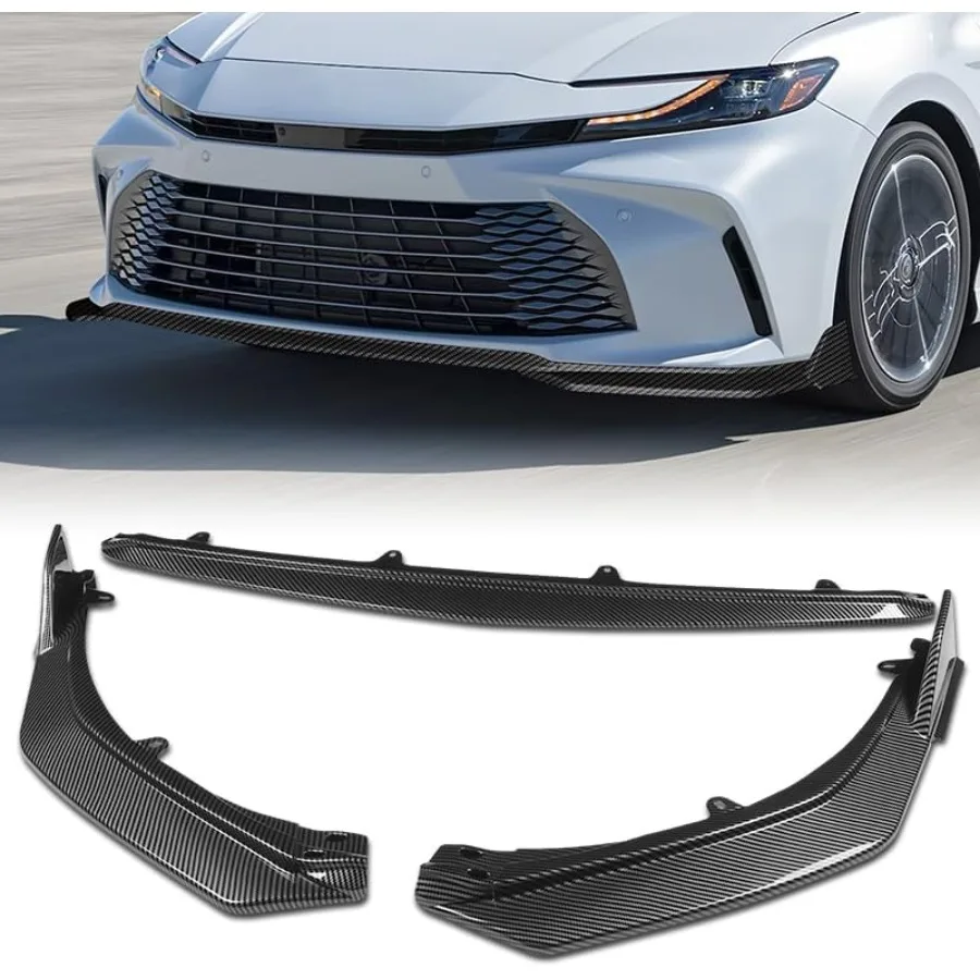 , Front Bumper Lip fit for Compatible with Toyota Camry LE/XLE Model 2025-2027, Front Bumper Lip Spoiler Air Chin Body Kit Spli