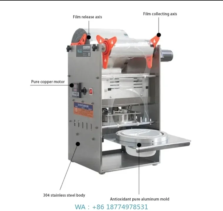 Machine Customizable Diameter for Beverage Film Packaging with Core Bearing ComponentsSemi Automatic Electric 4-Cup Sealing