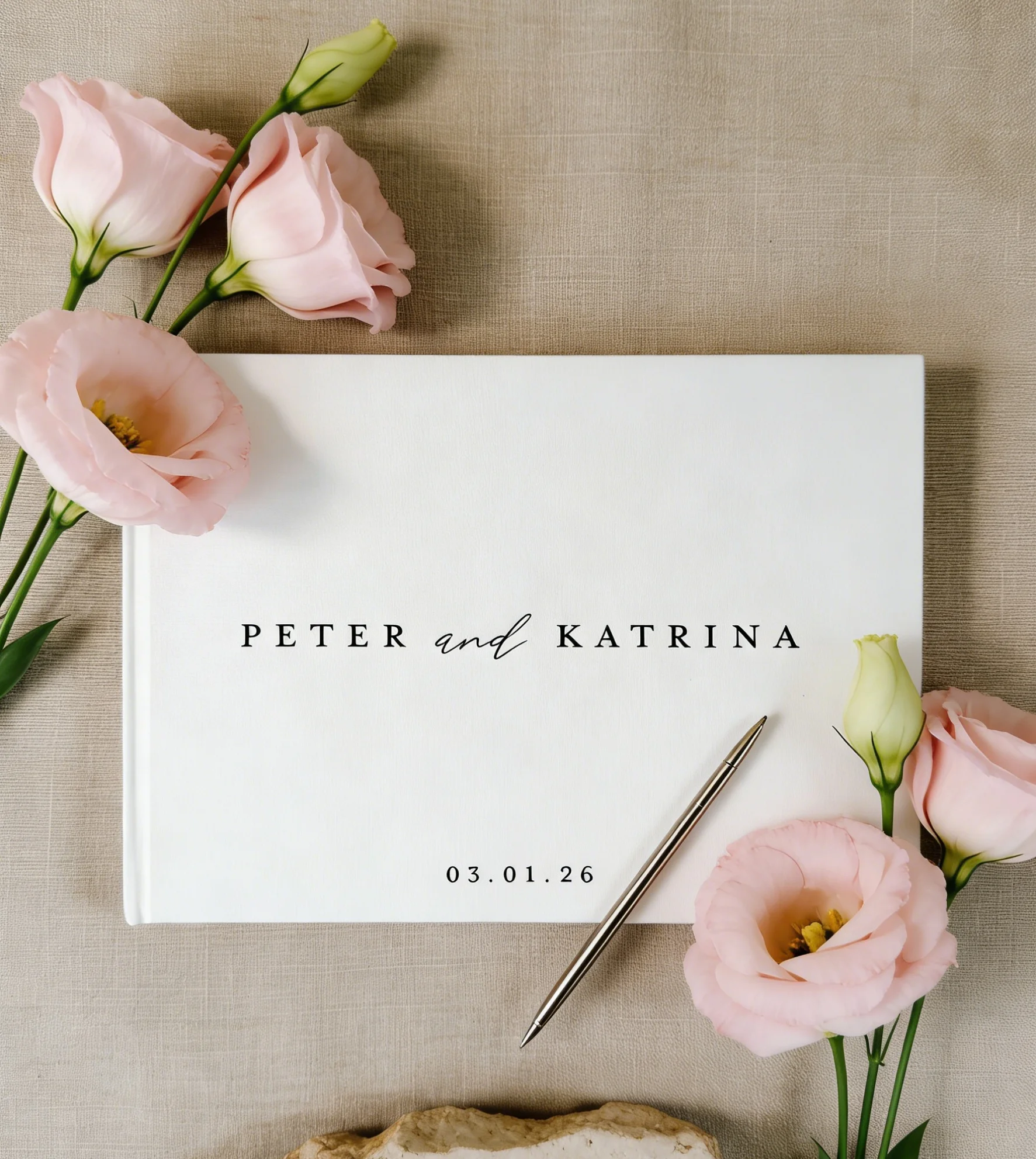 

Современная льняная книга для гостей на свадьбу | Персонализированная гостевая книга с именем и датой | Роскошная книга памяти для свадебного торжества | Идеальный английский