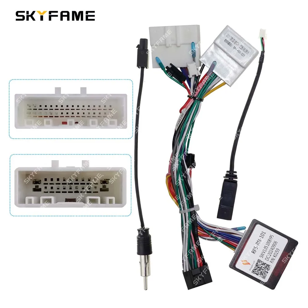 SKYFAME Car 16pin Wiring Harness Adapter Canbus Box Decoder For Renault Captur Clio 4 Opel Vivaro B RP5-RN-101