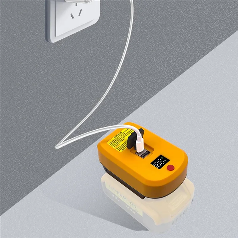 

2025 Trend 2X USB C Charger For 20V Battery,2 Ports With USB-C Und USB-A,65W Fast Charger PD 3.0 Power Adapter