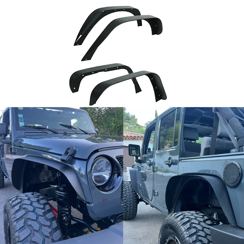 

LANTSUN J064 Front and Rear Fender Flares Steel Material for Jeep Wrangler JK 2007-2017