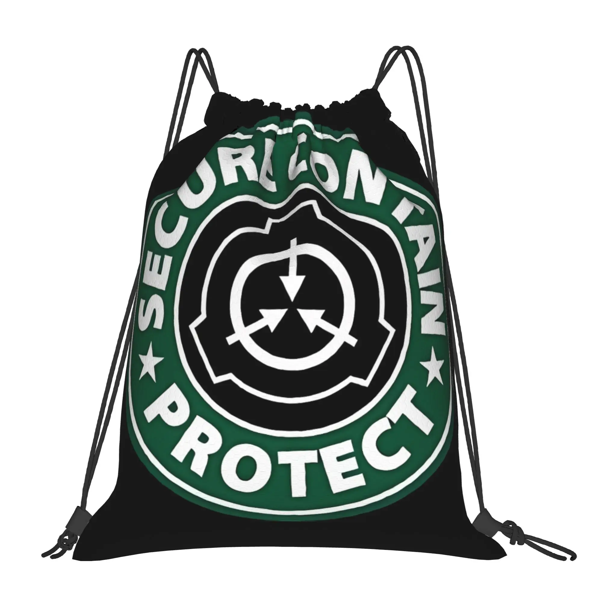 horror aesthetic coffee aesthetic SCP Foundation Portable Sports Drawstring Bags Riding gym Backpack gift Storage Backpacks