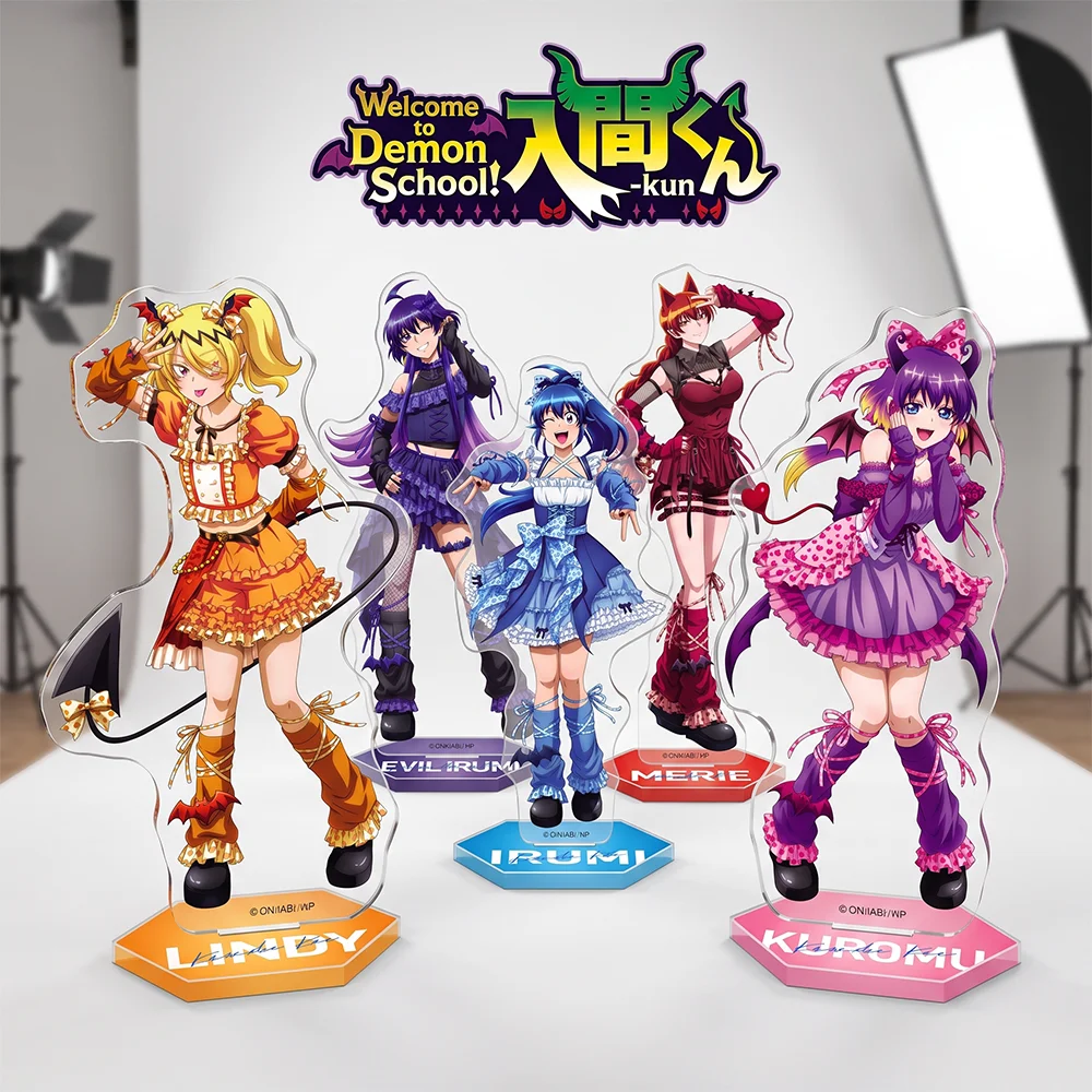 Anime Welcome to Demon School! Iruma-kun Lindy Irumi Evil Irumi 15CM Acrylic Stand Keychain Cosplay Desk Decor Collect Gifts