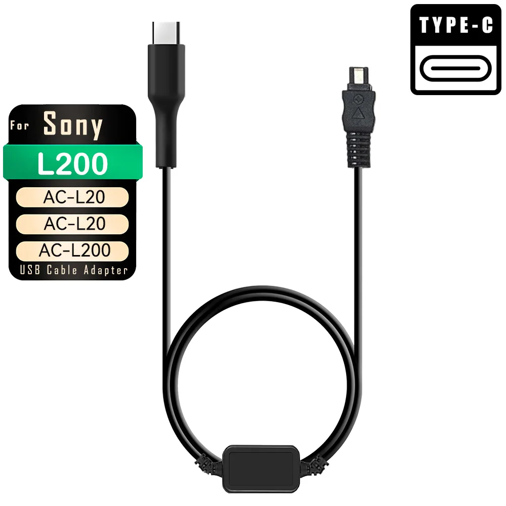 USB C Power Bank PD Cable AC-L200 ACL25 AC-L25C ACL200B For Sony Camera DSC-HX200 DCR-SX63 HDR-HC7 HDR-CX300E DCR-SR48 HXR-MC50