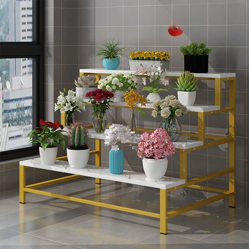 

Florist display stand Balcony wrought iron living room floor-to-ceiling flower stand Multi-layer flower stand Vase bouquet pot s