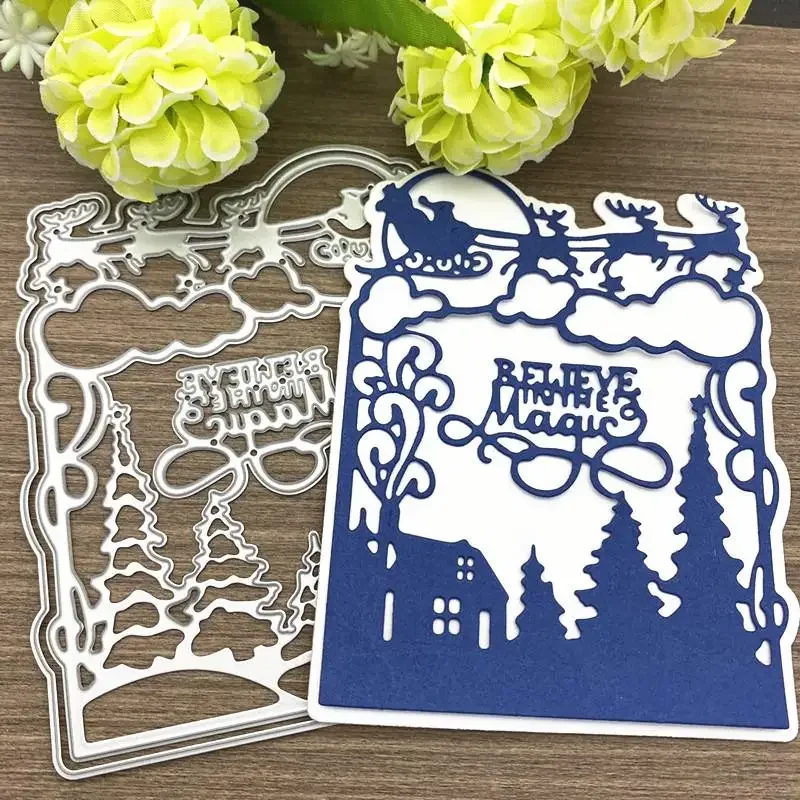 1/2 Stück Weihnachts-Stanzformen Handwerk-Form Prägemesser Scrapbook Metall-Stanzformen Weihnachts-Stanzformen