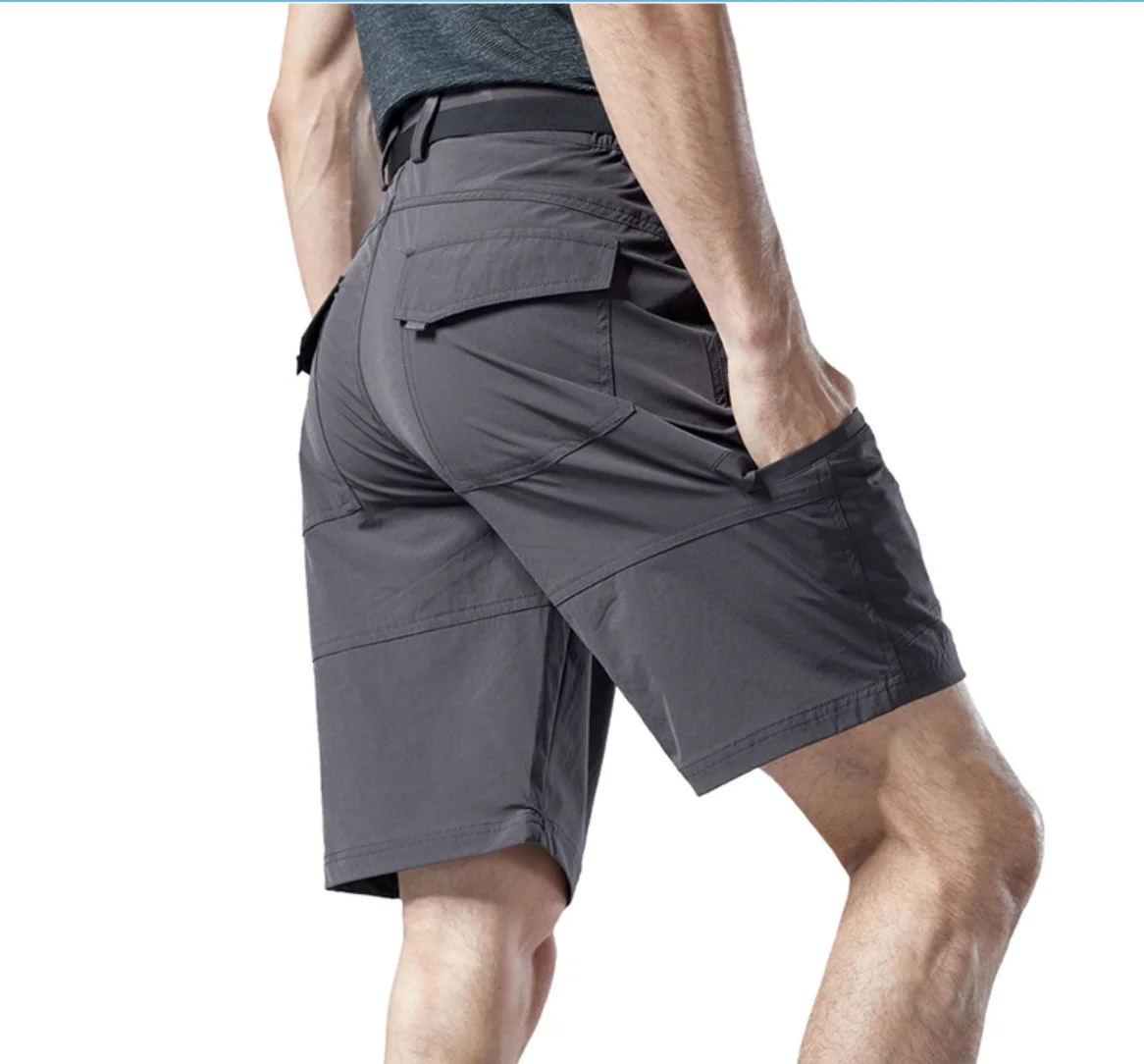 Summer Mens Jogging Shorts High-quality Mens Multi Pocket Quick Drying Shorts Large Sports Stretch Breathable Pants Men Clothing