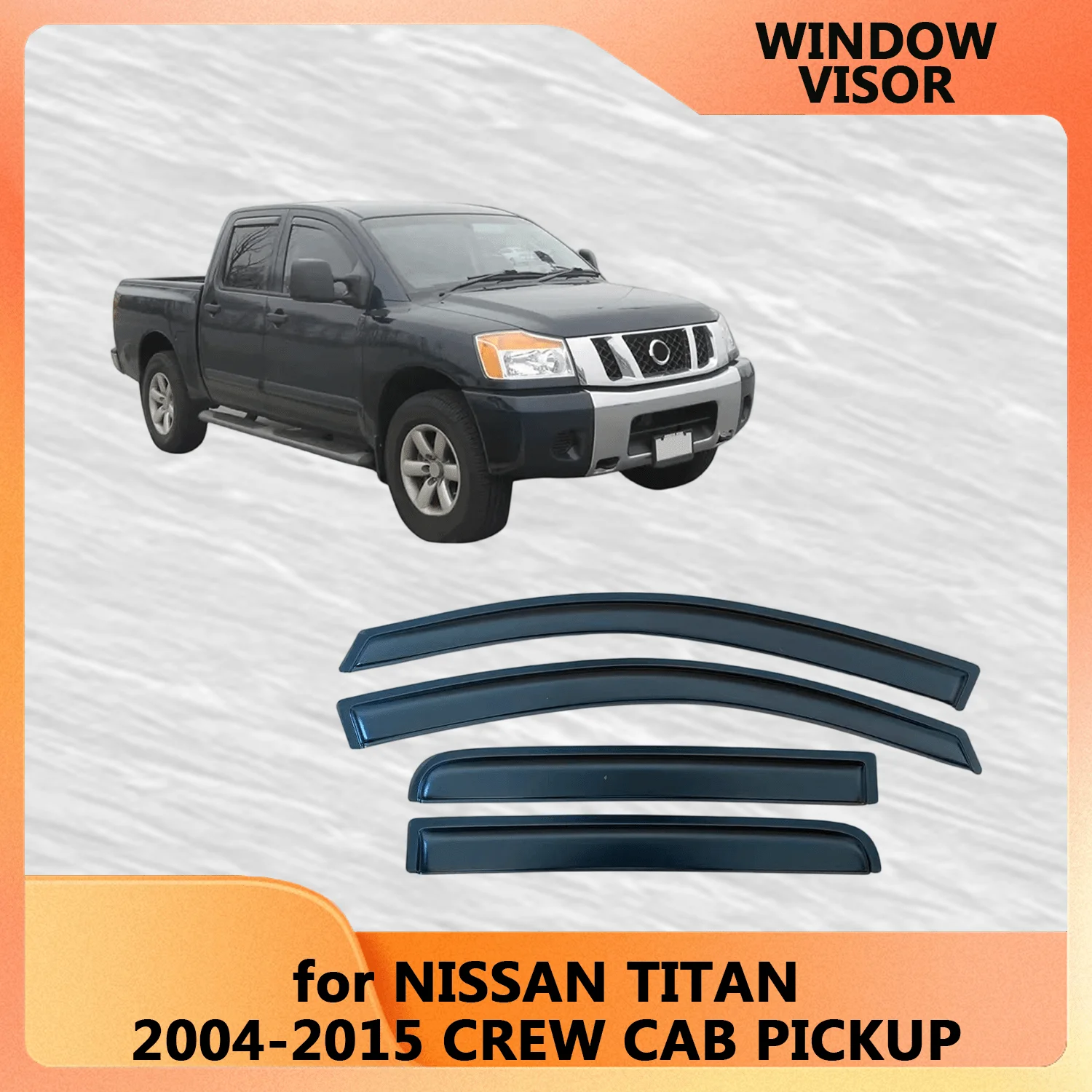 

Оконный козырек от дождя для NISSAN TITAN CREW CAB 2004 2005 2006 2007 2008 2009 2010 2011 2012 2013 2014 2015 Ветровые дефлекторы