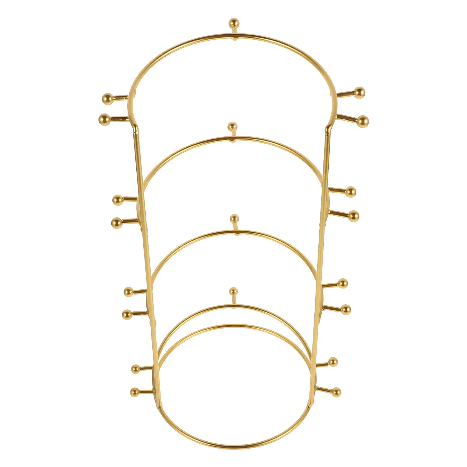 

Crown Necklace Holder Metal Stand Bridal Tiaras Headwear Organizer Multilayer Design Luxury Jewelry Display Rack