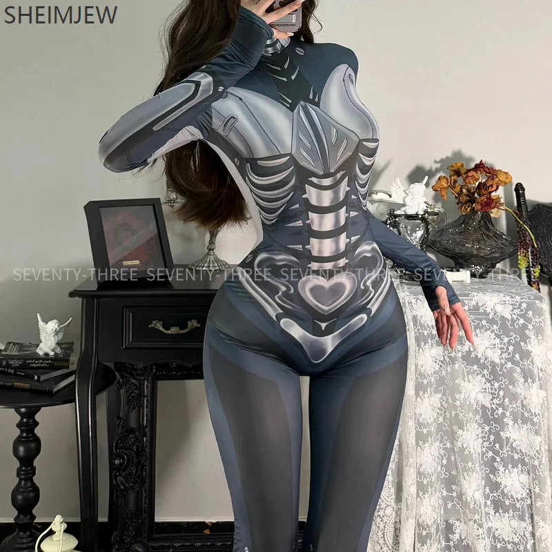 

Anime Girl Cyber Skeleton Lady Cyberpunk Cosplay Mecha Costume Swimsuit Adult Sexy Temptation Sports Tights Underwear Uniform