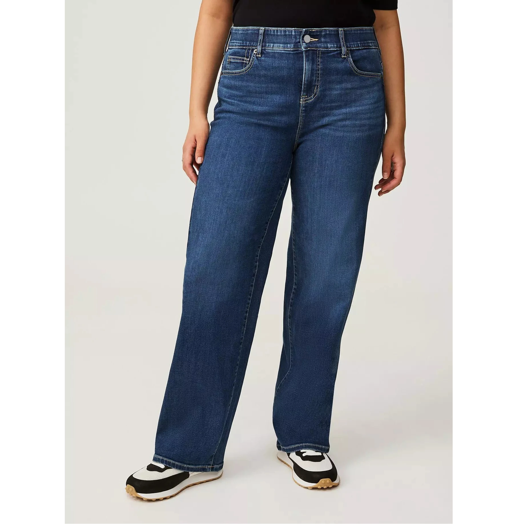 

Plus Size Woman Clothing Women Jeans Straight Loose Wash Stretch Elastic Comfort Casual Simple Versatile Fashion New