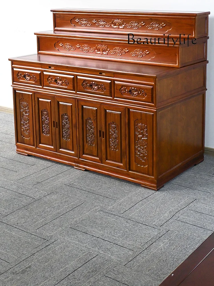 

N Tibetan Three-Layer Camphorwood Buddha Table Buddha Shrine Altar Altar God Table Offering Home Temple Incense Table