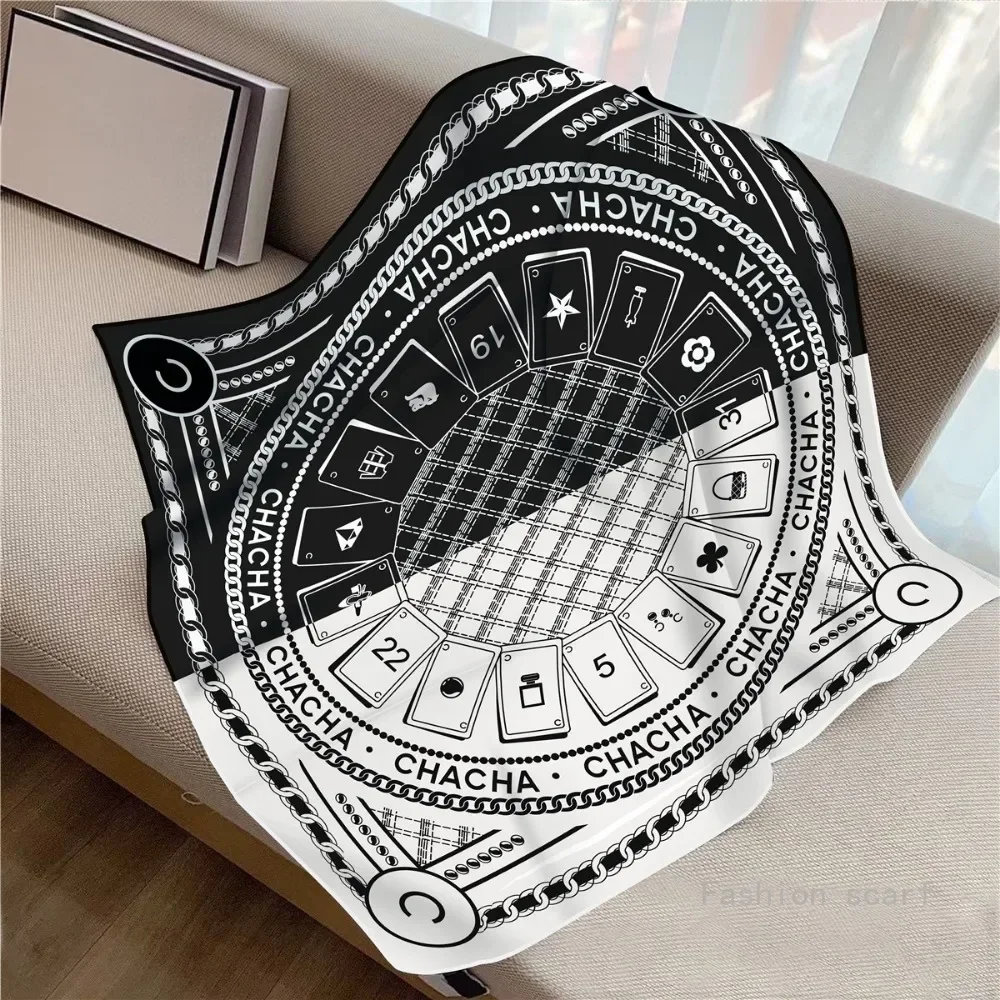 French 90cm Letter Small C Twill Silk Women Sunscreen Shawl Large Square Scarf Headscarf Wholesale  Head Scarfs for Women Luxury
