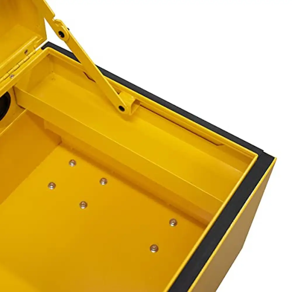 32" Steel Jobsite Box with Lid Support Weather Resistance Security Locks and Forklift Rails Durable and Convenient Storage