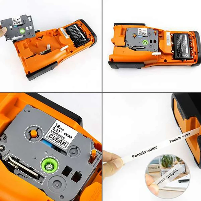 ริบบิ้นติดฉลาก Tzc 18มม. 6ชิ้นสำหรับเครื่องพิมพ์ฉลาก Brother PT-E200 PT-E100 PT-P750W PT-E500W PT-P900พิมพ์กระดาษด้วยความร้อน
