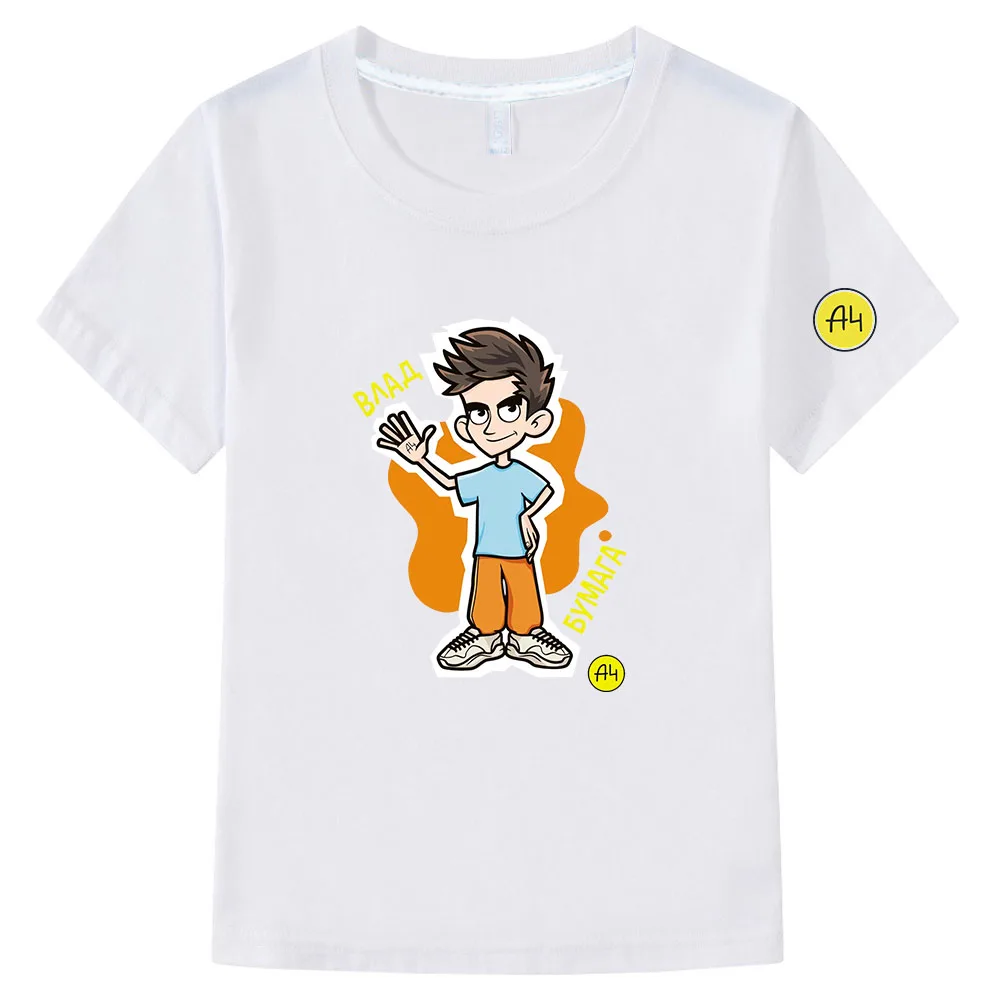 A4 Merch T Shirt Kids Clothes Child Boy Summer Boys Graphic Tee мерч а4 T-Shirts for Girls Casual 100% Cotton Teen Clothing