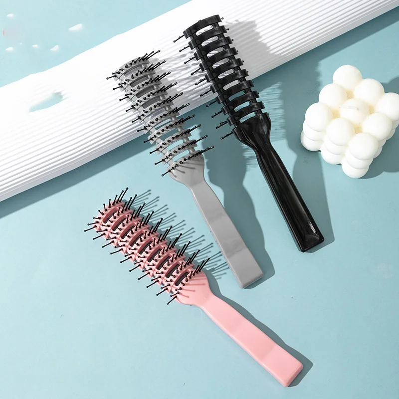 1 Stück atmungsaktive Haarbürste, glättet das Haar ohne Verheddern, geeignet für trockene und nasse Anwendung als Haar-Accessoire – Detail 1