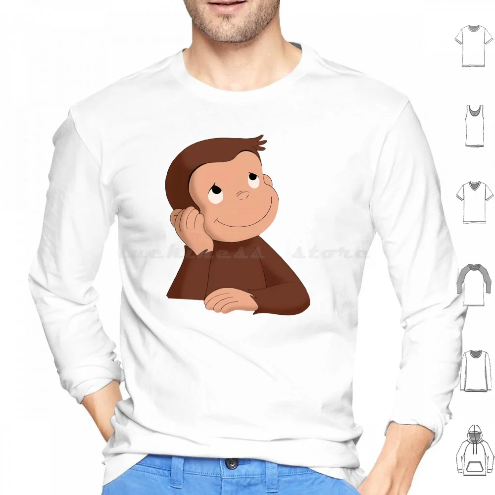 Cute Curious George Hoodie cotton Long Sleeve Curious George Curious Monkey George Curious George Monkey Cartoon Curious