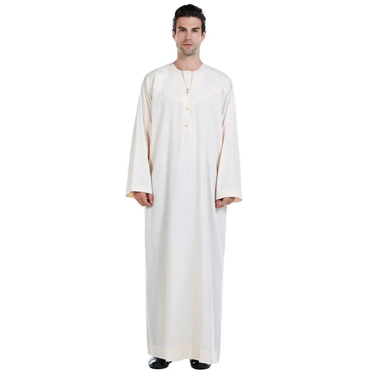 New Muslim Robe Men Jubba Thobe Saudi Arabia Kaftan Musulman Abaya Loose Casual Islamic Clothing Dress Eid Ramadan Arabic Caftan