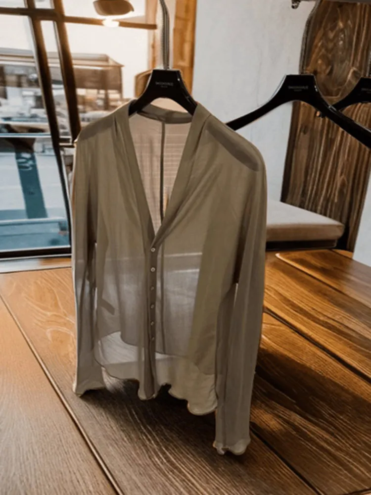 Повседневная женская верхняя одежда Long Sve Pure Color irt Faion для похудения Sli Commute Sle Button Detail Regular Fit irt