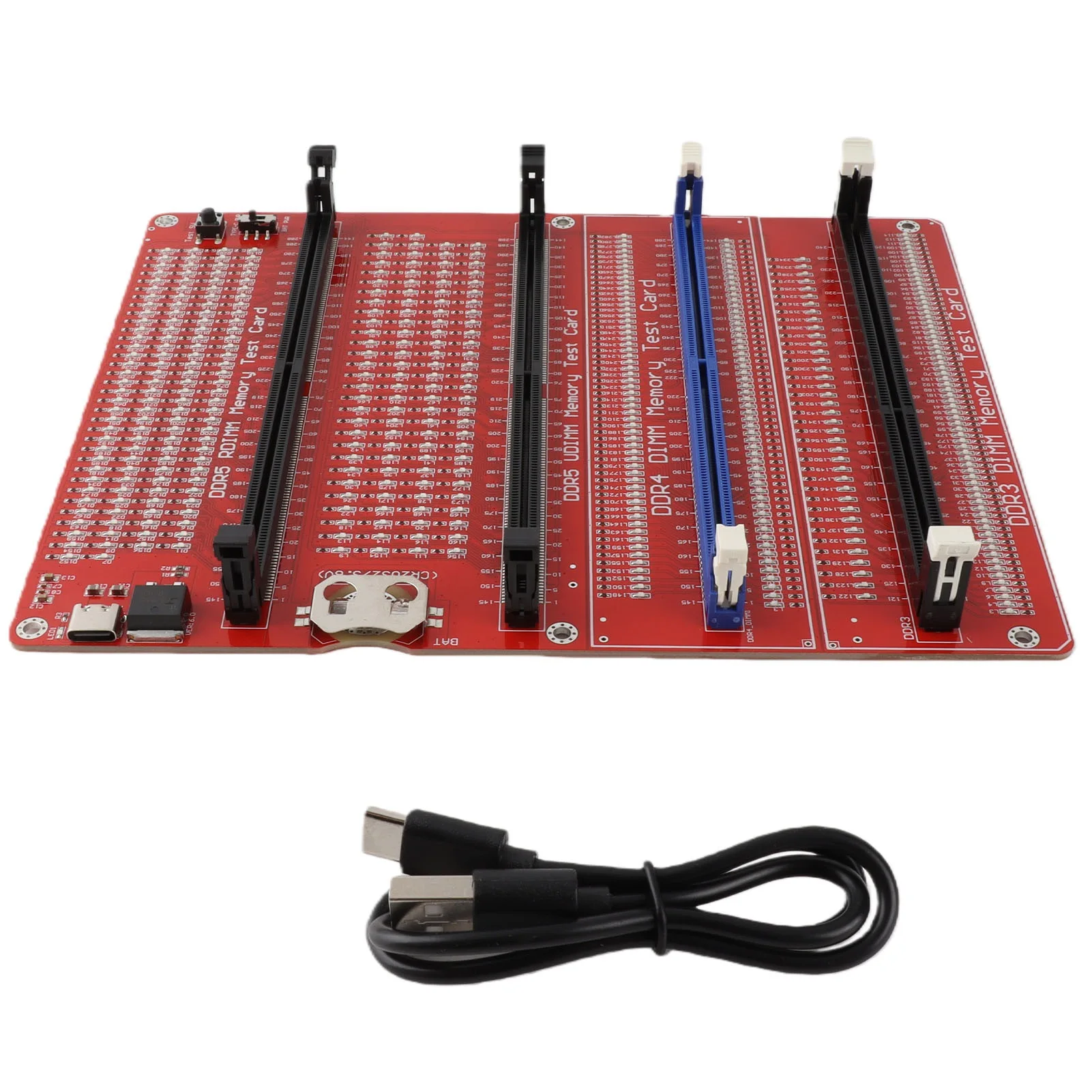 Cartão Testador de Memória RAM 4 em 1 para Computador Desktop DDR3 DDR4 DDR5 UDMM DDR5 RDIMM Analisador Diagnóstico com Luz