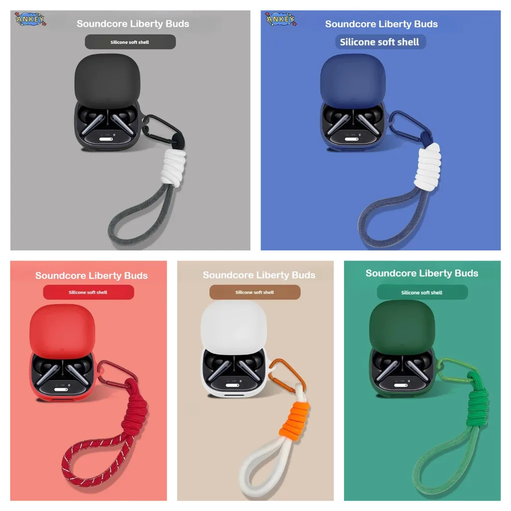 Case for Anker Soundcore Liberty Buds Soft Cover Protective Shell earbuds Sleeve Hand Rope Strap Accessories