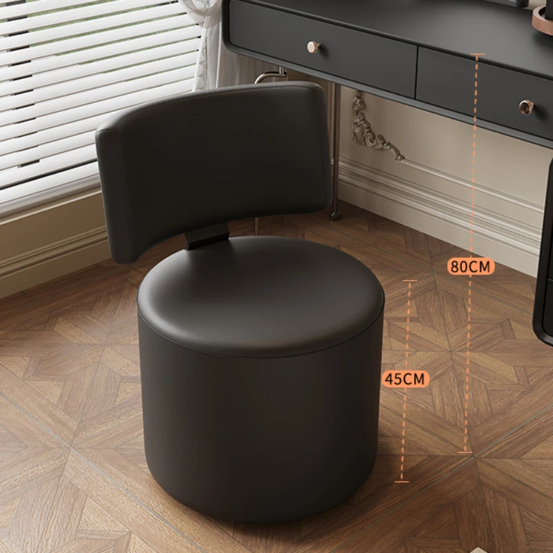 2024 New Dressing Table Stool Bedroom Backrest Rotating Makeup Chair Antique Round Stool Toilet Makeup Furniture Living Room image 6