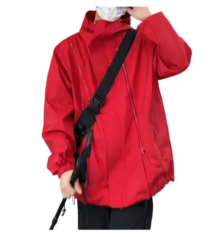 2025 Men's Hooded Jacket Windbreaker Man Oversize Windshield Jacket Men Spring Coat Mens Camping Jackets Male Work Wear Clothes