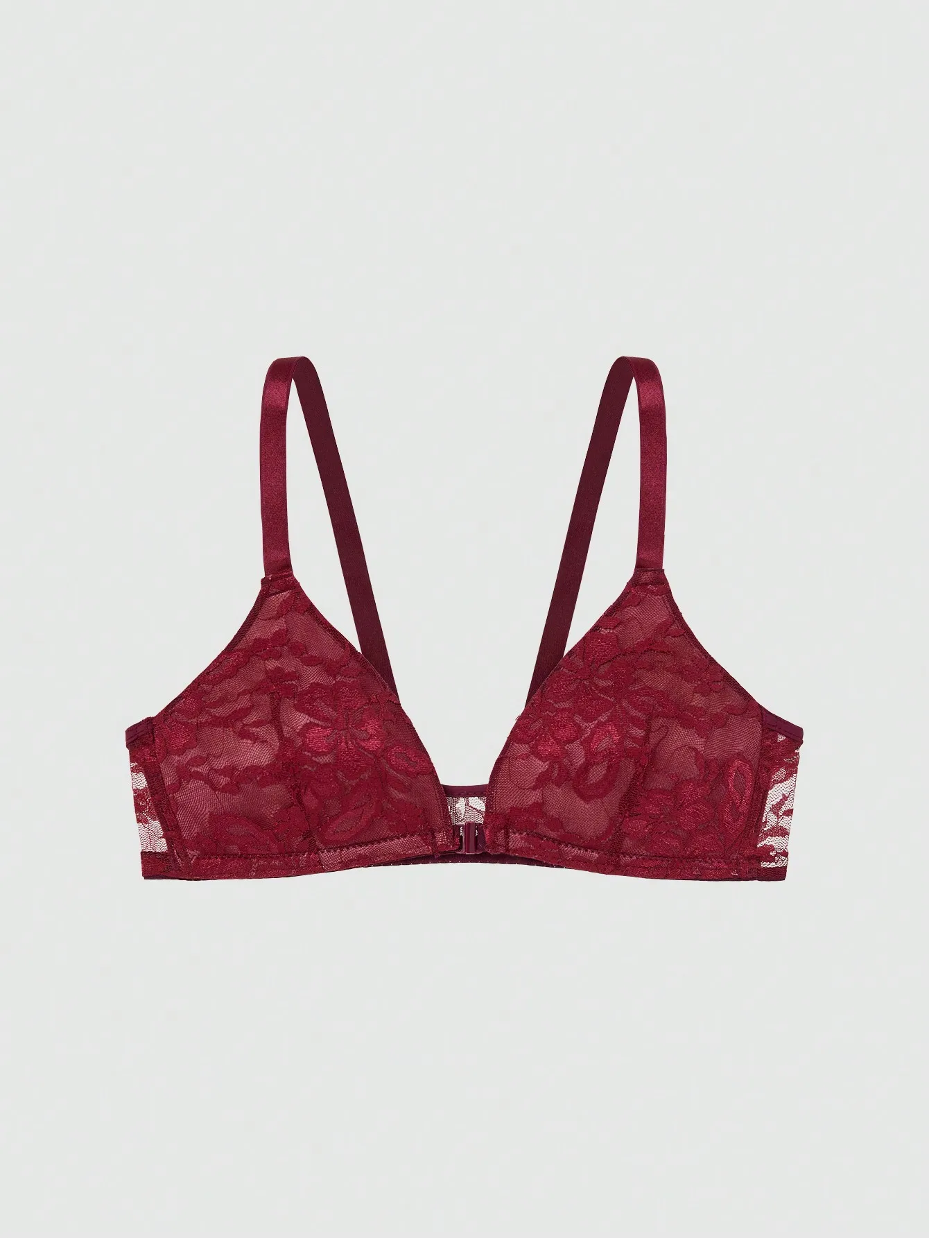 Viomisha Lace Brassiere Sexy Push Up Bra With Underwire and Front Closure Three Quarter Cups Female Everyday Red Underwear S-XL