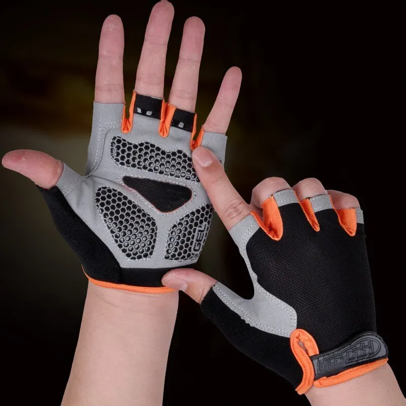 Non-slip cycling gloves, breathable half finger, for outdoor sports, mesh, for mountain bike and mountain bike