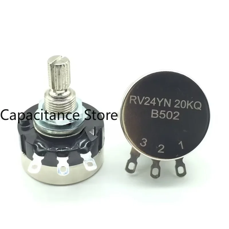 

5PCS Single circle carbon film potentiometer RV24YN20KQ B103 B502 shaft length 20mm flower